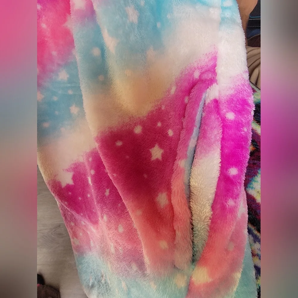 Rainbow Unicorn Onesie Pajamas Size Medium - Picture 5 of 9